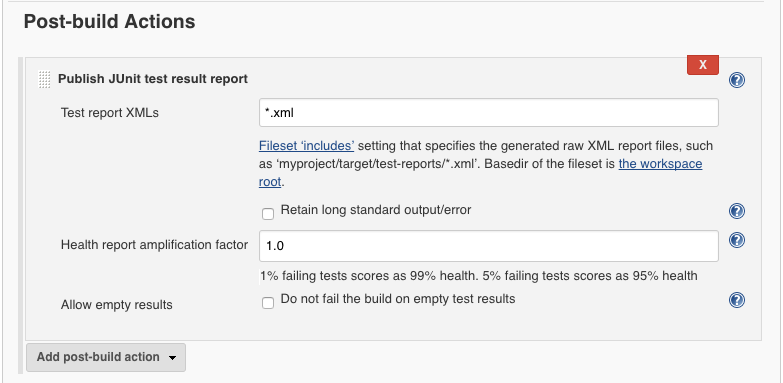 JUnit Post Build Reporting